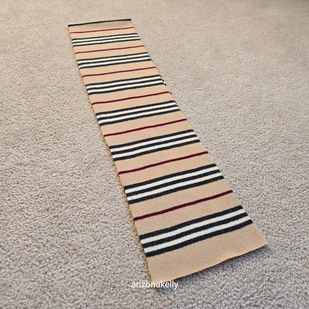 Burberry Rare Vintage KNIT Lambswool Scarf PERFECT - Picture 10 of 11